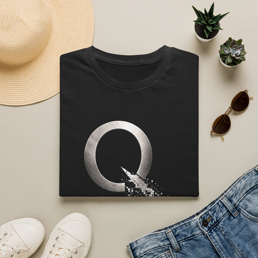 QNotables Metallic Shirt – Research Discern Know Graphic Tee – Digital Dissolve Logo T-Shirt – Truth Seeker Apparel