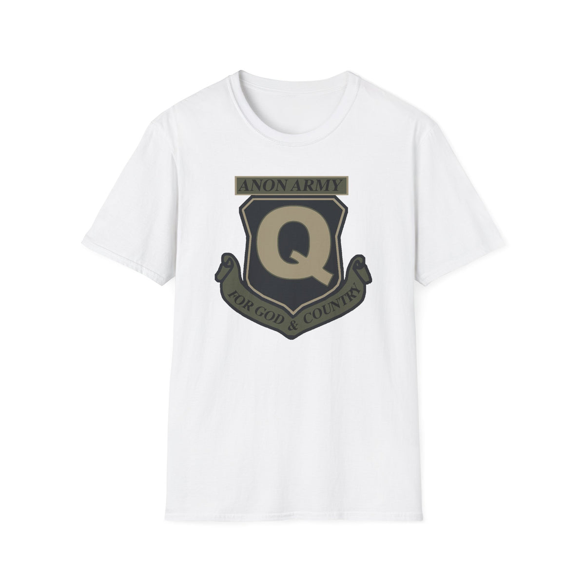 Anon Army Q Emblem Shirt, For God and Country Tee, Military Style Patriot Graphic, Alternative Research T-Shirt