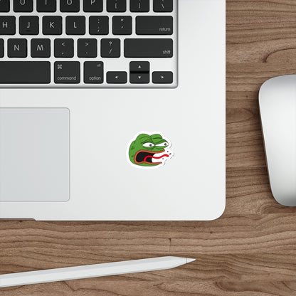 Angry Pepe REEEEEEEE Die-Cut Sticker | Screaming Frog Rage Meme Vinyl Decal | Funny Internet Reaction Sticker