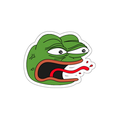 Angry Pepe REEEEEEEE Die-Cut Sticker | Screaming Frog Rage Meme Vinyl Decal | Funny Internet Reaction Sticker