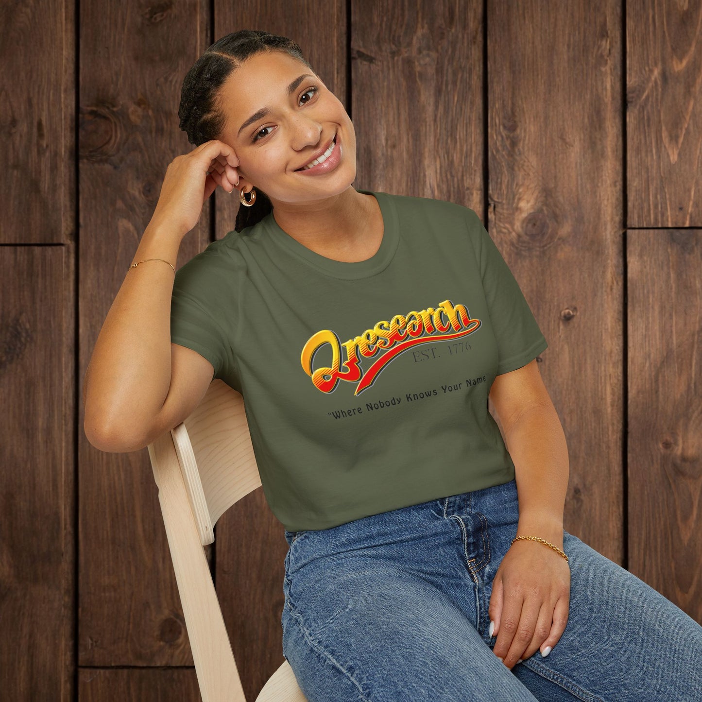 Research Vintage T-Shirt — "Research EST. 1776" Retro Script Science Tee