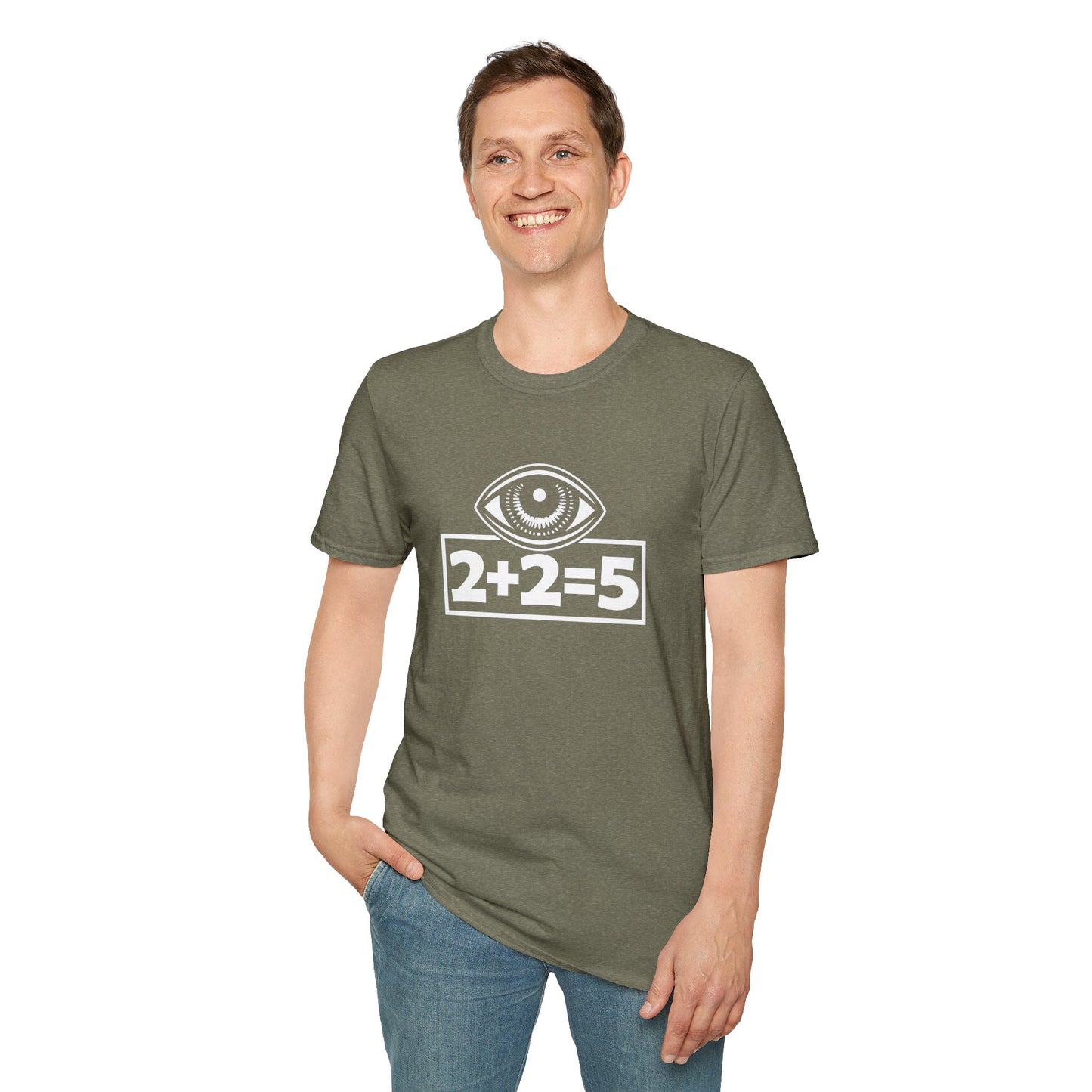  2+2=5 Eye Design, Dystopian Political Statement - Tee Graphic T-Shirt  image 5