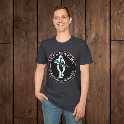 T-Shirt — 1st Civil Psyops Div 'Because Physical Wounds Heal' Military Logo Tee image 0