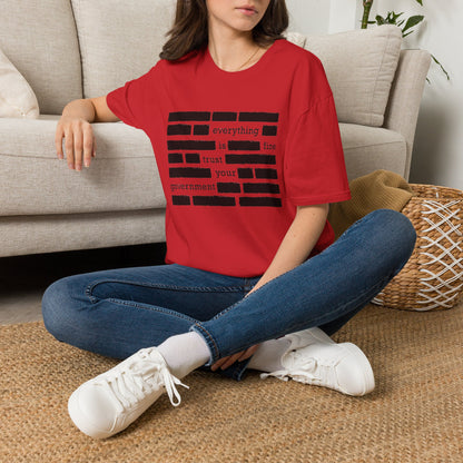 'Everything is Fine, Trust Your Government' Redacted Design Political Tee
