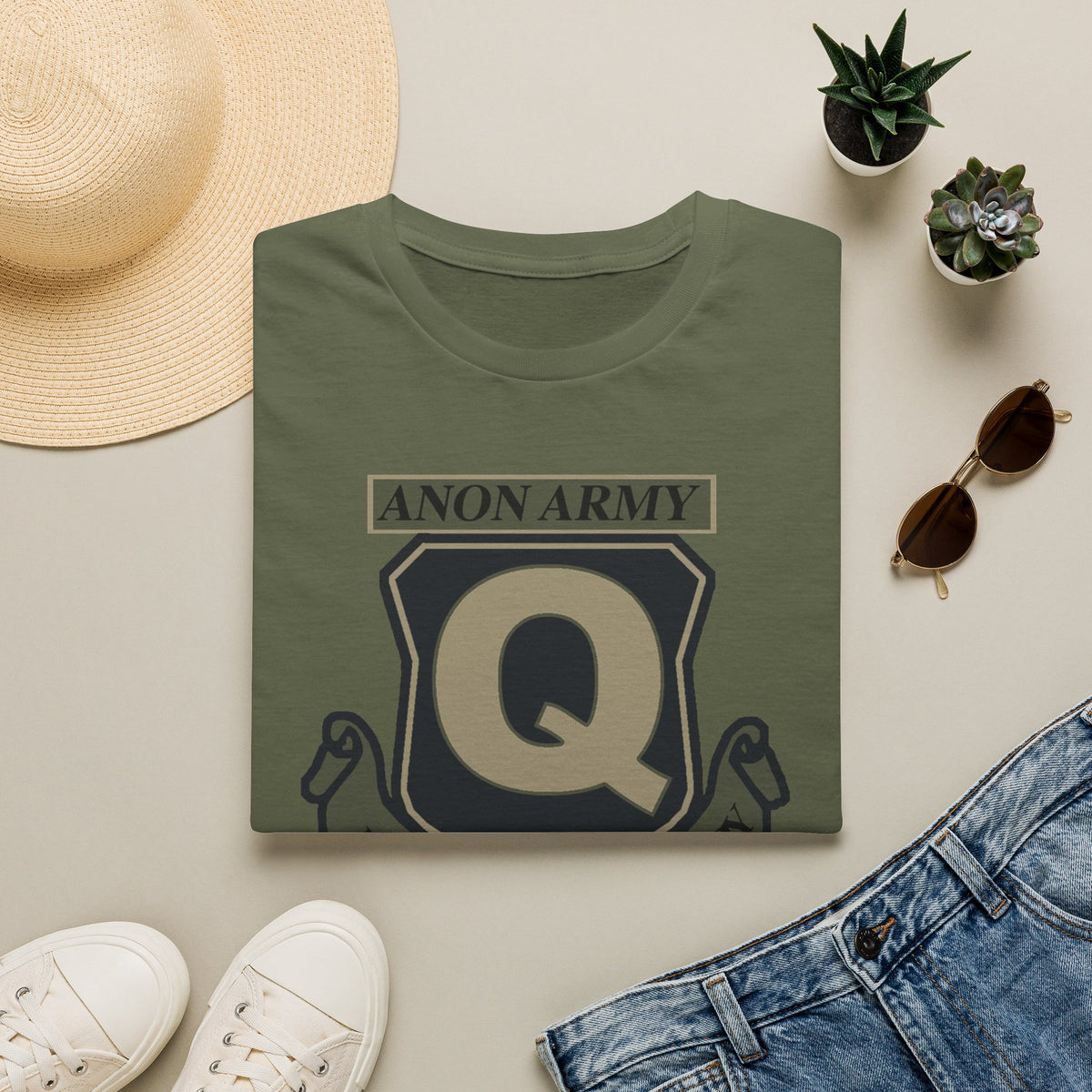Anon Army Q Emblem Shirt, For God and Country Tee, Military Style Patriot Graphic, Alternative Research T-Shirt