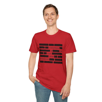 'Everything is Fine, Trust Your Government' Redacted Design Political Tee