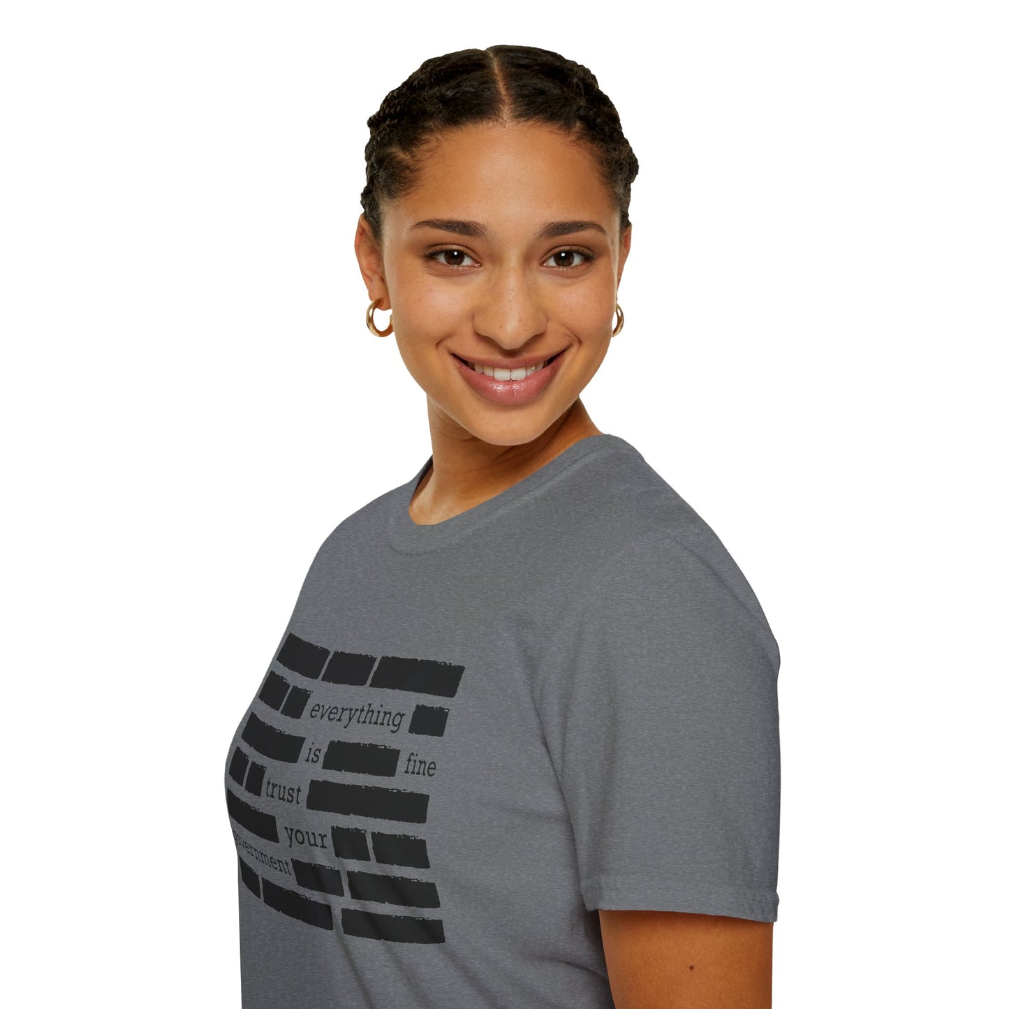 'Everything is Fine, Trust Your Government' Redacted Design Political Tee