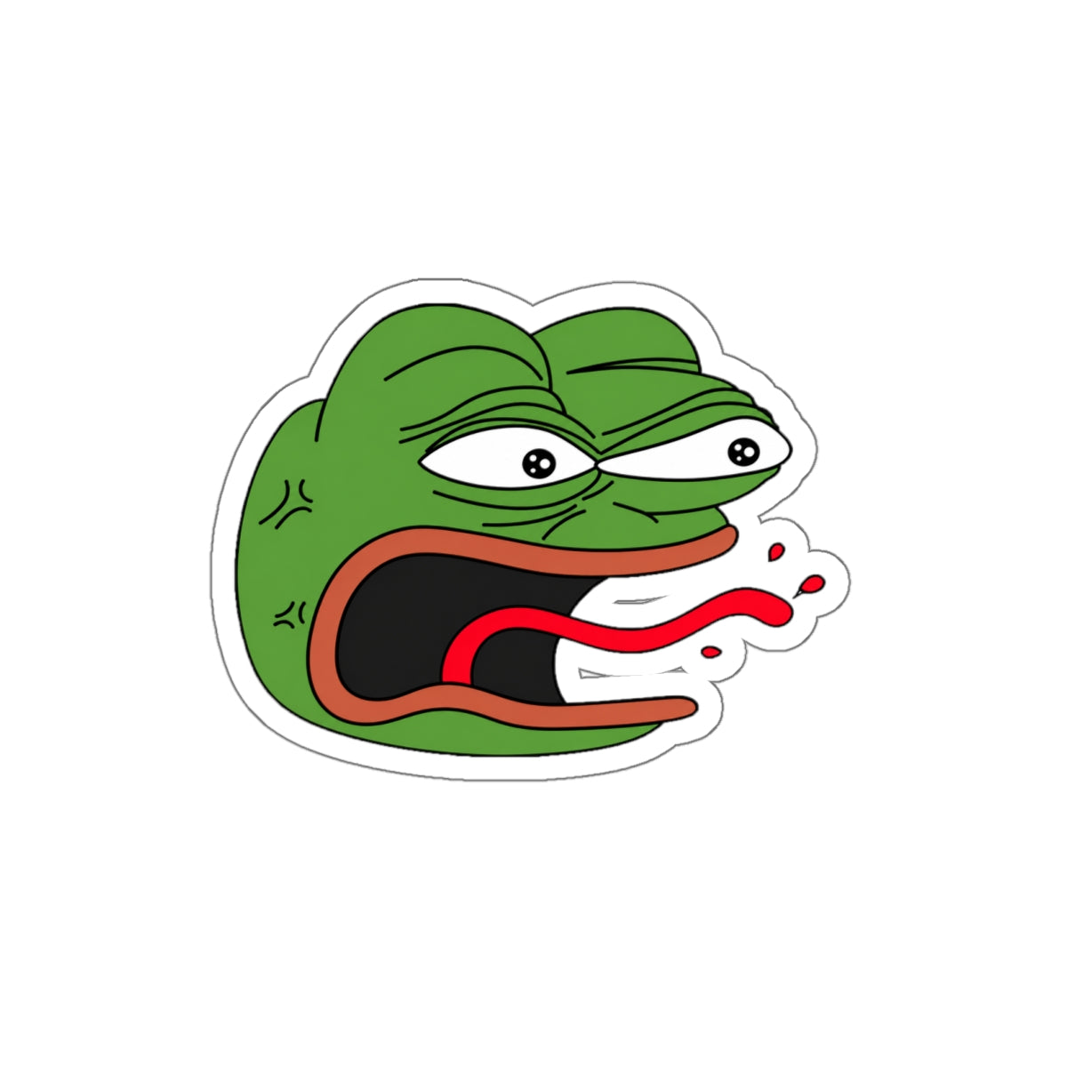 Angry Pepe REEEEEEEE Die-Cut Sticker | Screaming Frog Rage Meme Vinyl Decal | Funny Internet Reaction Sticker