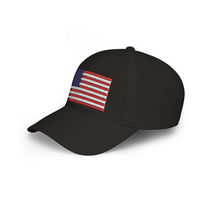 American Flag Low-Profile Baseball Cap — Embroidered USA Hat