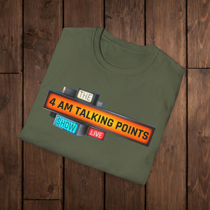 4 AM Talking Points Retro Podcast Logo T-Shirt image 2