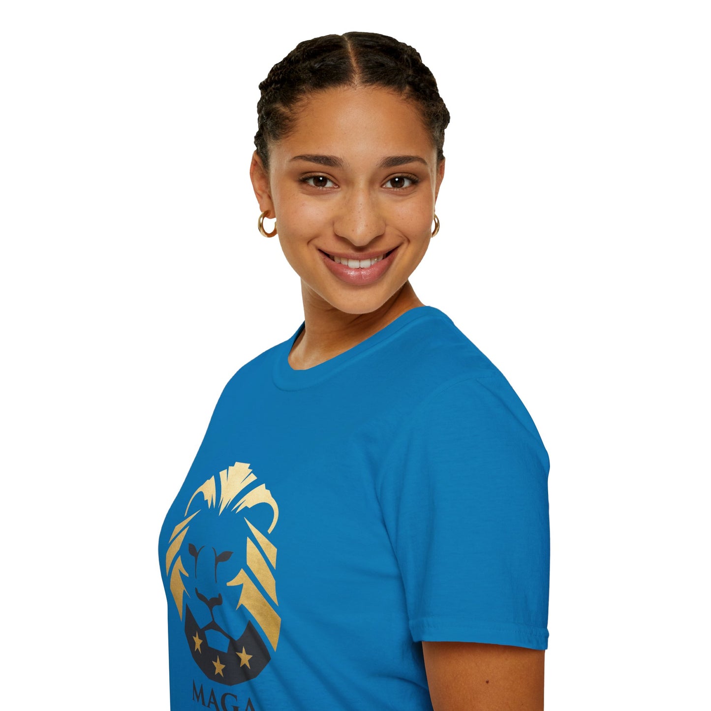 MAGA Gold Lion T‑Shirt — Bold Patriotic Crest Tee