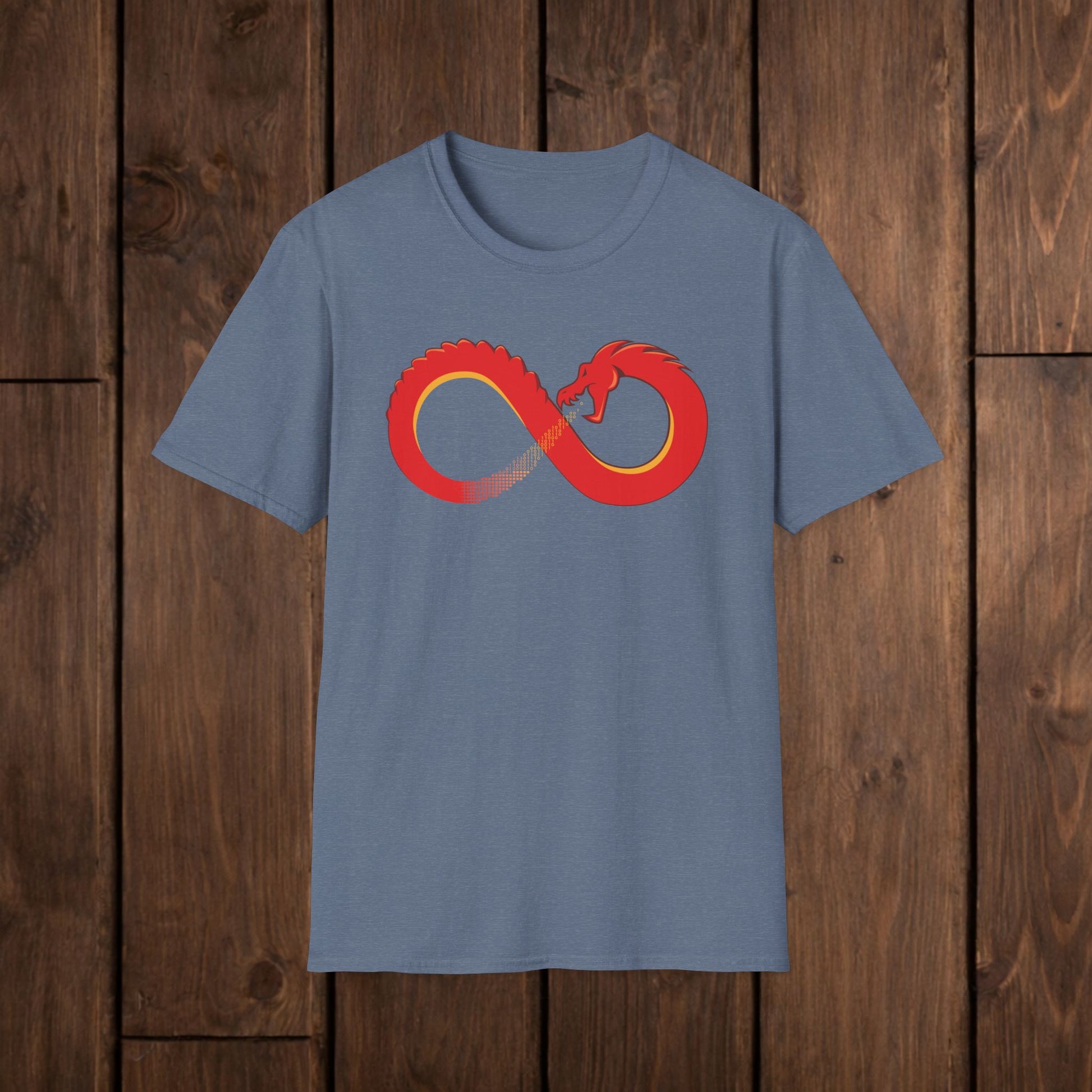 Digital War Dragon Ouroboros T-Shirt — Cyber Flame Resistance Tee image 6