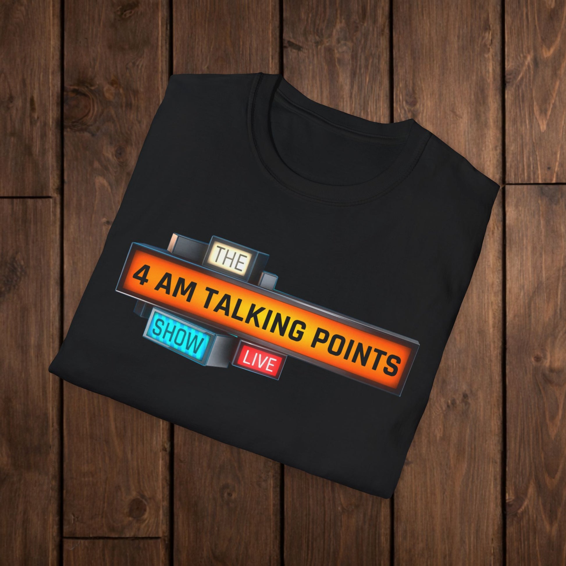 4 AM Talking Points Retro Podcast Logo T-Shirt image 8
