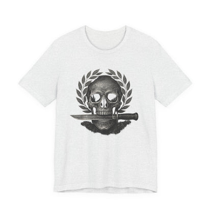 Skull & Knife Tee — Gothic Skull Crest T-Shirt