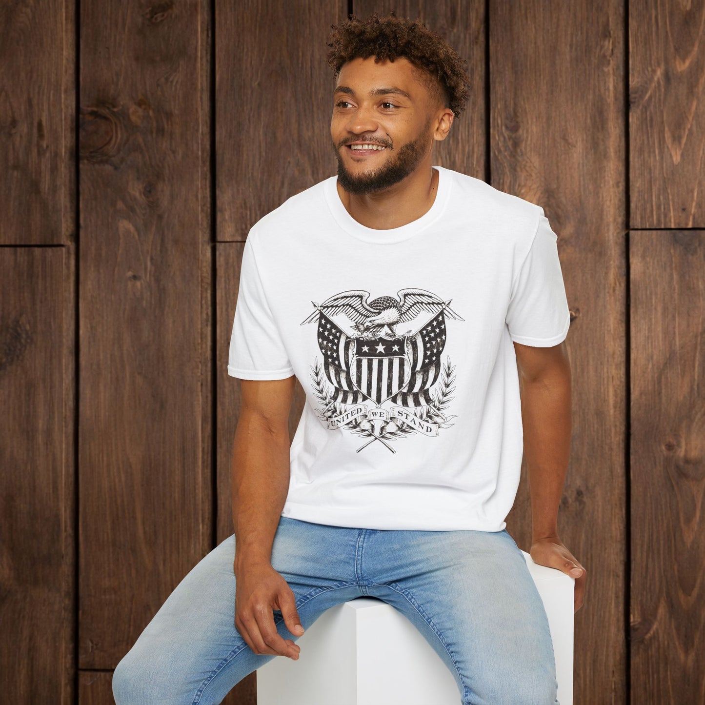 Eagle Shield Graphic T-Shirt — Vintage American Crest Tee image 2