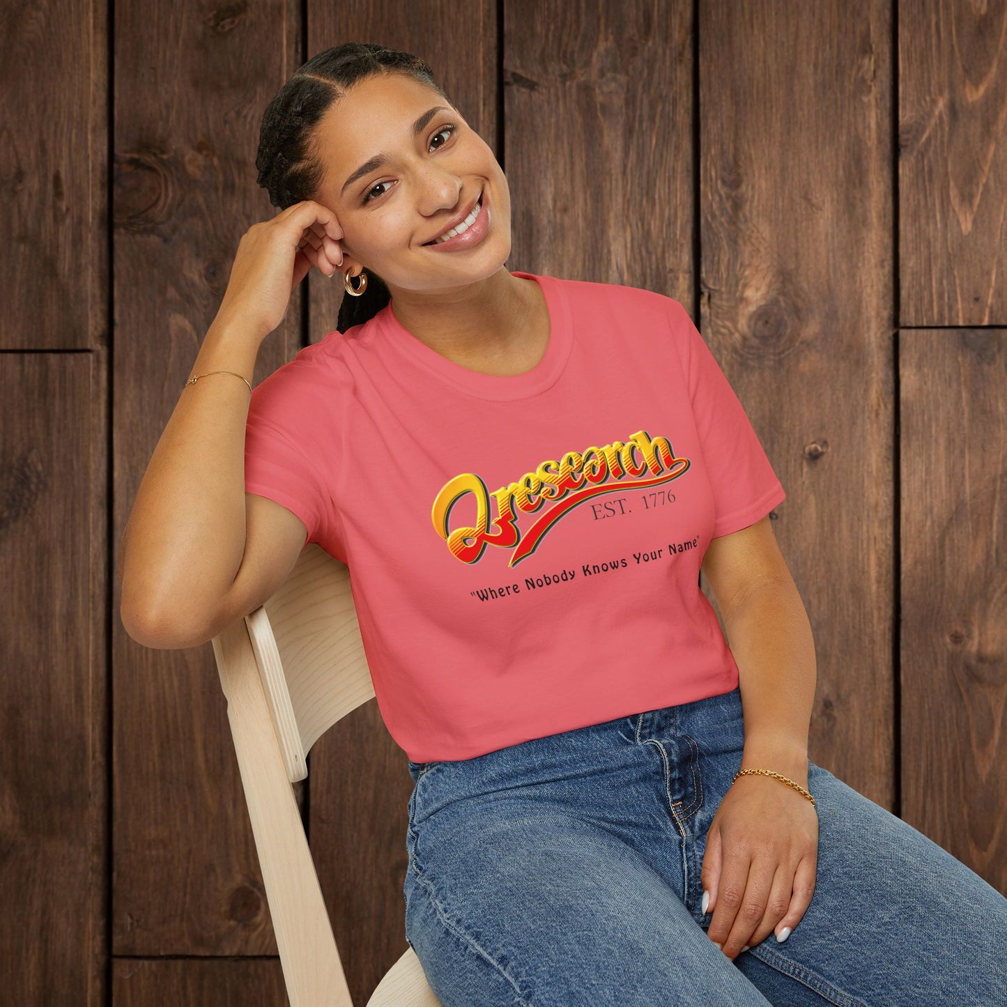 Research Vintage T-Shirt — "Research EST. 1776" Retro Script Science Tee