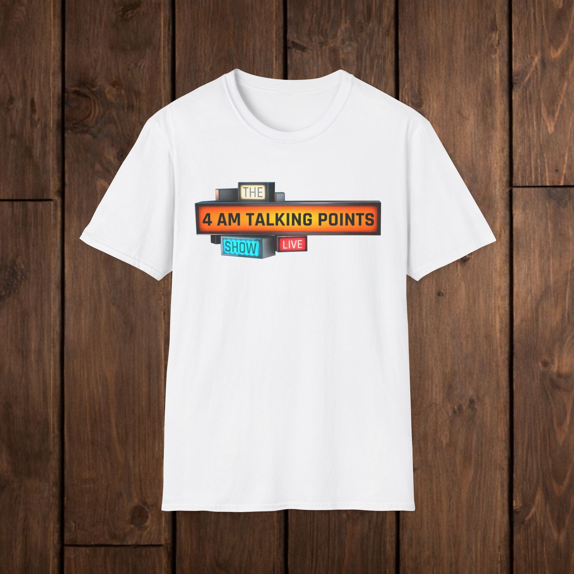 4 AM Talking Points Retro Podcast Logo T-Shirt image 4