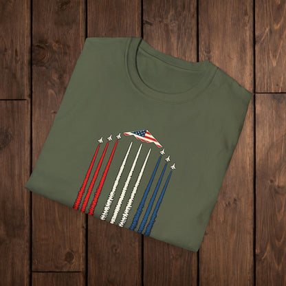 FAFO Jetpack Aviation Tee — Red, White & Blue Graphic image 7