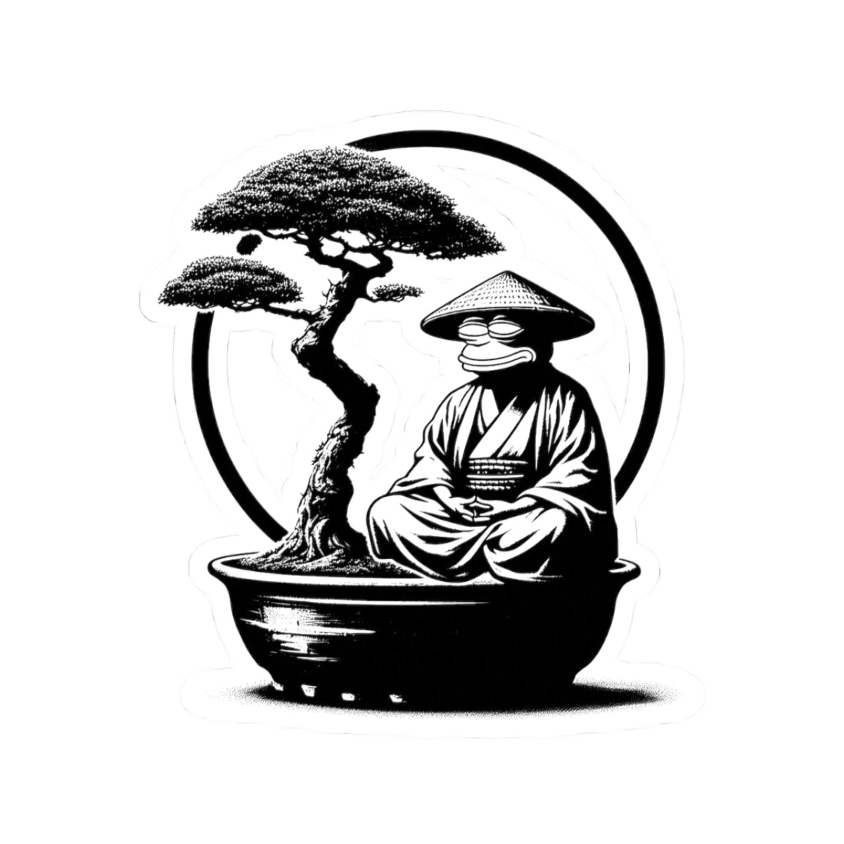 Zen Warrior — Samurai Garden Kiss-Cut Decal image 0
