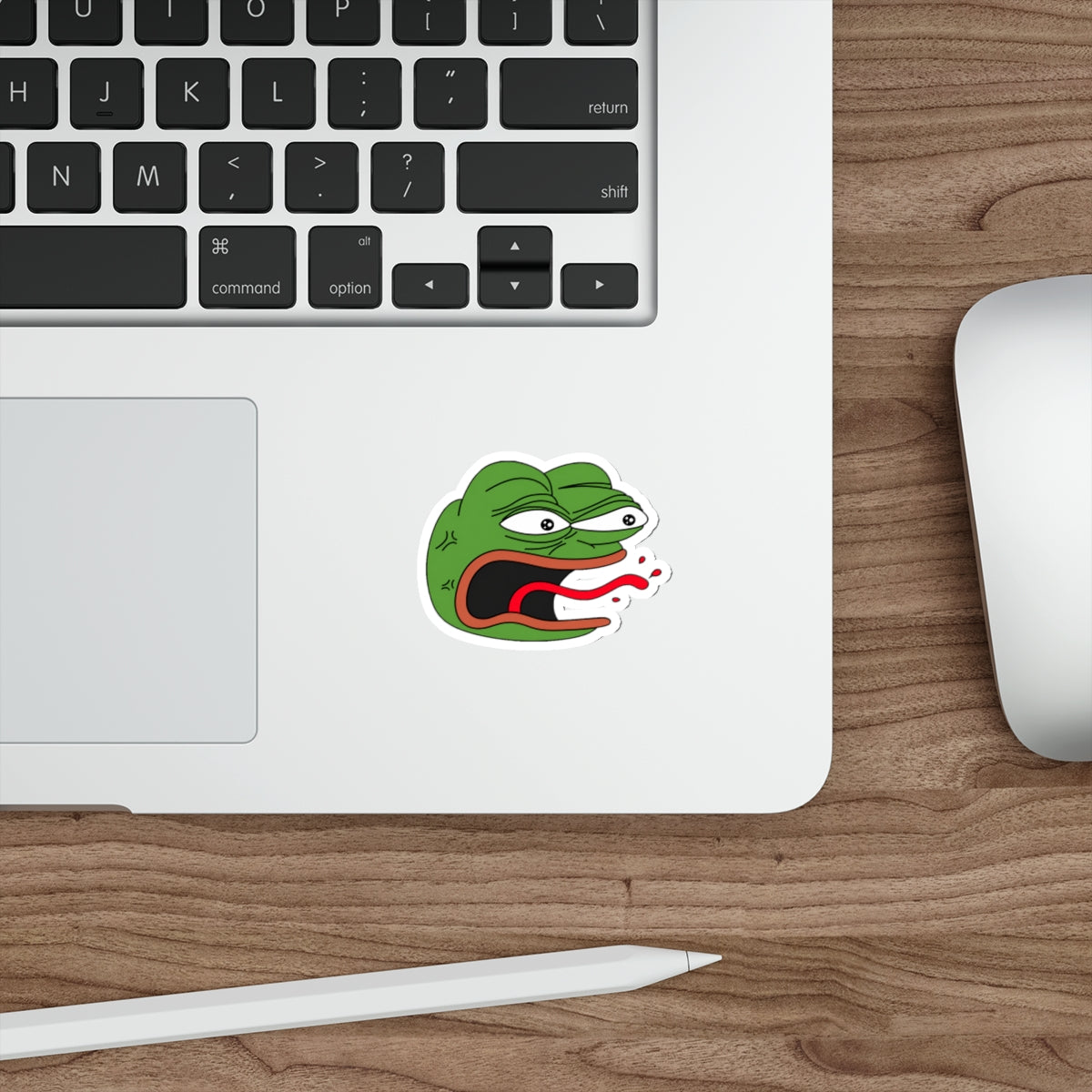 Angry Pepe REEEEEEEE Die-Cut Sticker | Screaming Frog Rage Meme Vinyl Decal | Funny Internet Reaction Sticker