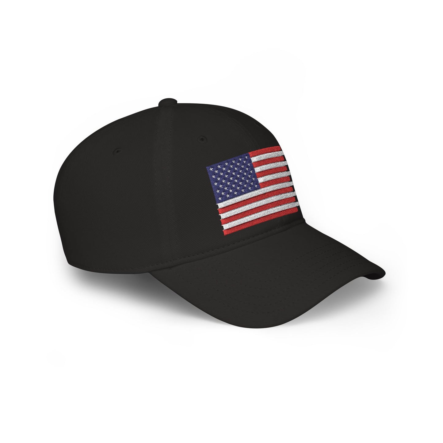American Flag Low-Profile Baseball Cap — Embroidered USA Hat