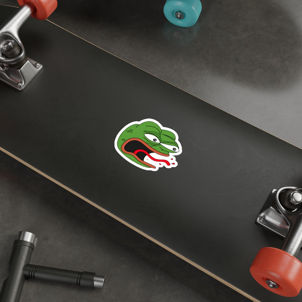 Angry Pepe REEEEEEEE Die-Cut Sticker | Screaming Frog Rage Meme Vinyl Decal | Funny Internet Reaction Sticker