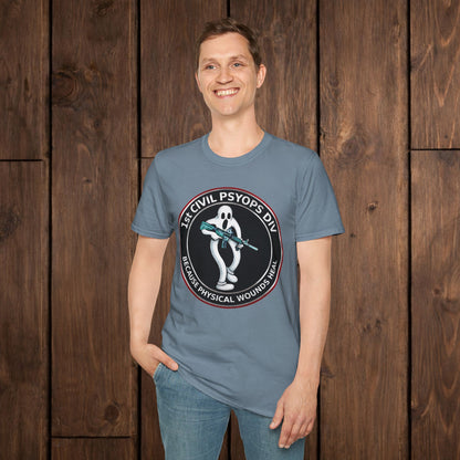 T-Shirt — 1st Civil Psyops Div 'Because Physical Wounds Heal' Military Logo Tee image 13