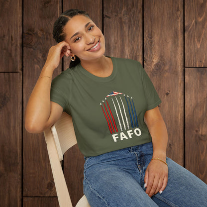 FAFO Jetpack Aviation Tee — Red, White & Blue Graphic image 8