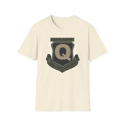 Anon Army Q Emblem Shirt, For God and Country Tee, Military Style Patriot Graphic, Alternative Research T-Shirt