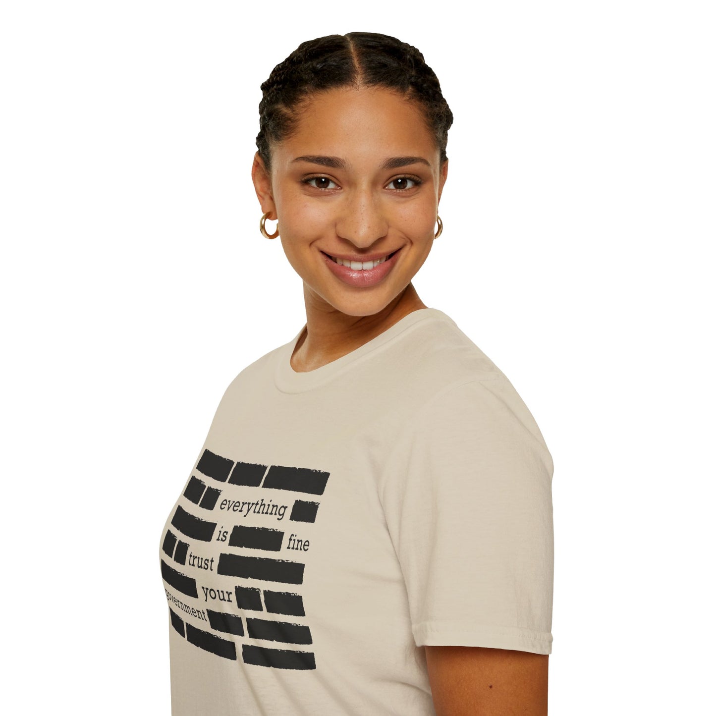 'Everything is Fine, Trust Your Government' Redacted Design Political Tee