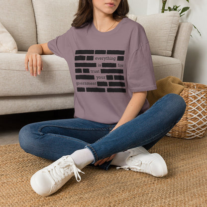'Everything is Fine, Trust Your Government' Redacted Design Political Tee