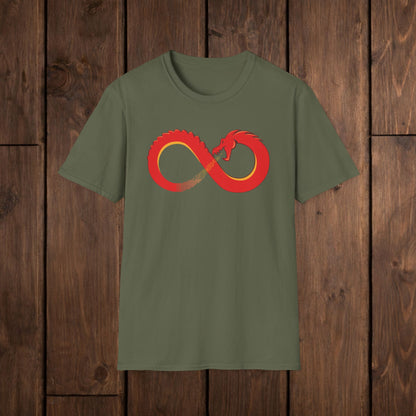Digital War Dragon Ouroboros T-Shirt — Cyber Flame Resistance Tee image 2