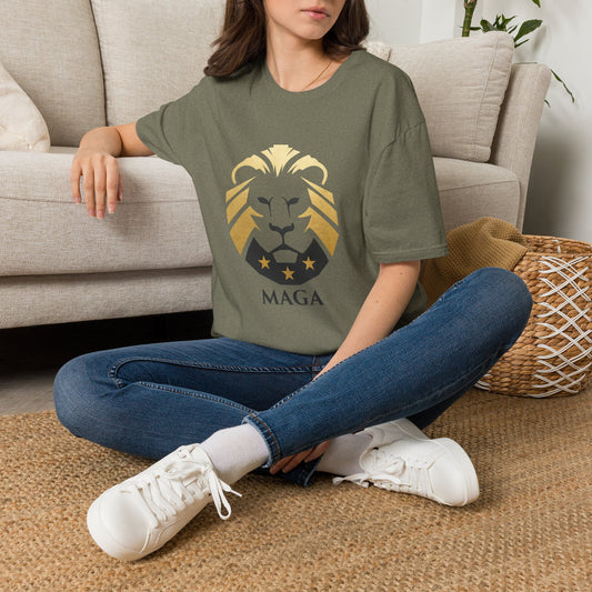 MAGA Gold Lion T‑Shirt — Bold Patriotic Crest Tee image 0