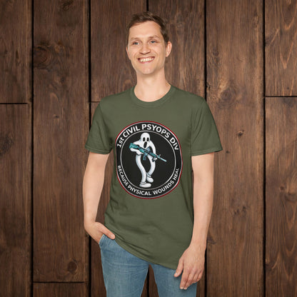 T-Shirt — 1st Civil Psyops Div 'Because Physical Wounds Heal' Military Logo Tee image 12
