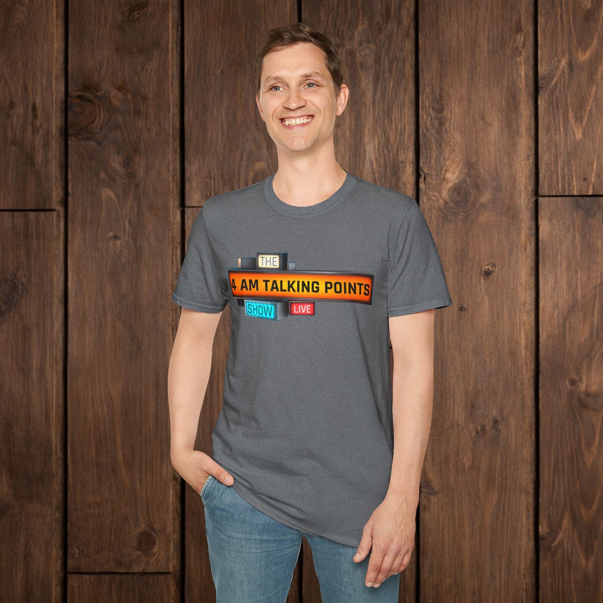 4 AM Talking Points Retro Podcast Logo T-Shirt image 12