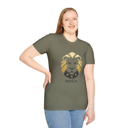 MAGA Gold Lion T‑Shirt — Bold Patriotic Crest Tee