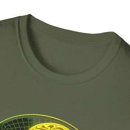 Retro Sci‑Fi Night Shift T-Shirt — Neon Snake Grid Graphic