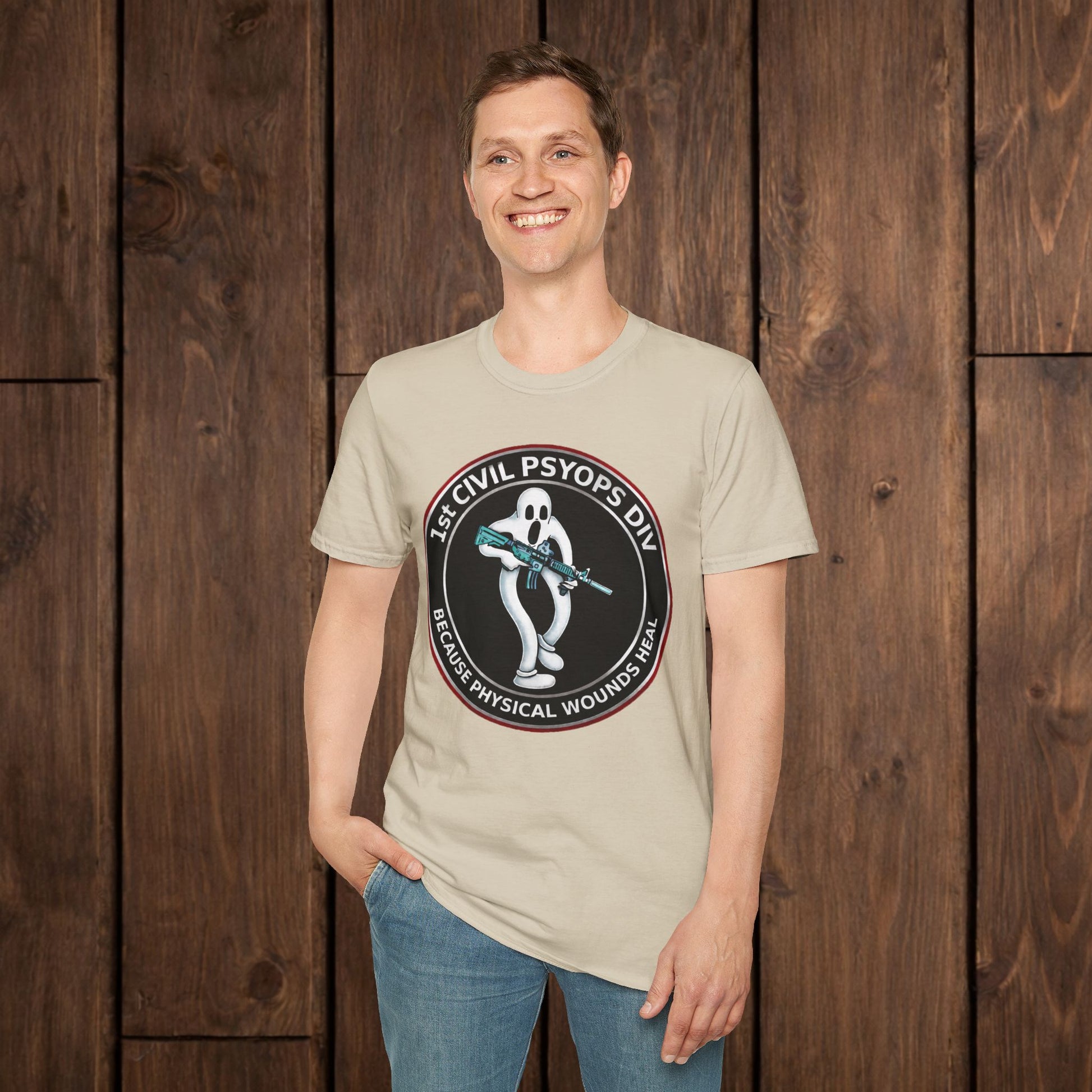 T-Shirt — 1st Civil Psyops Div 'Because Physical Wounds Heal' Military Logo Tee image 9