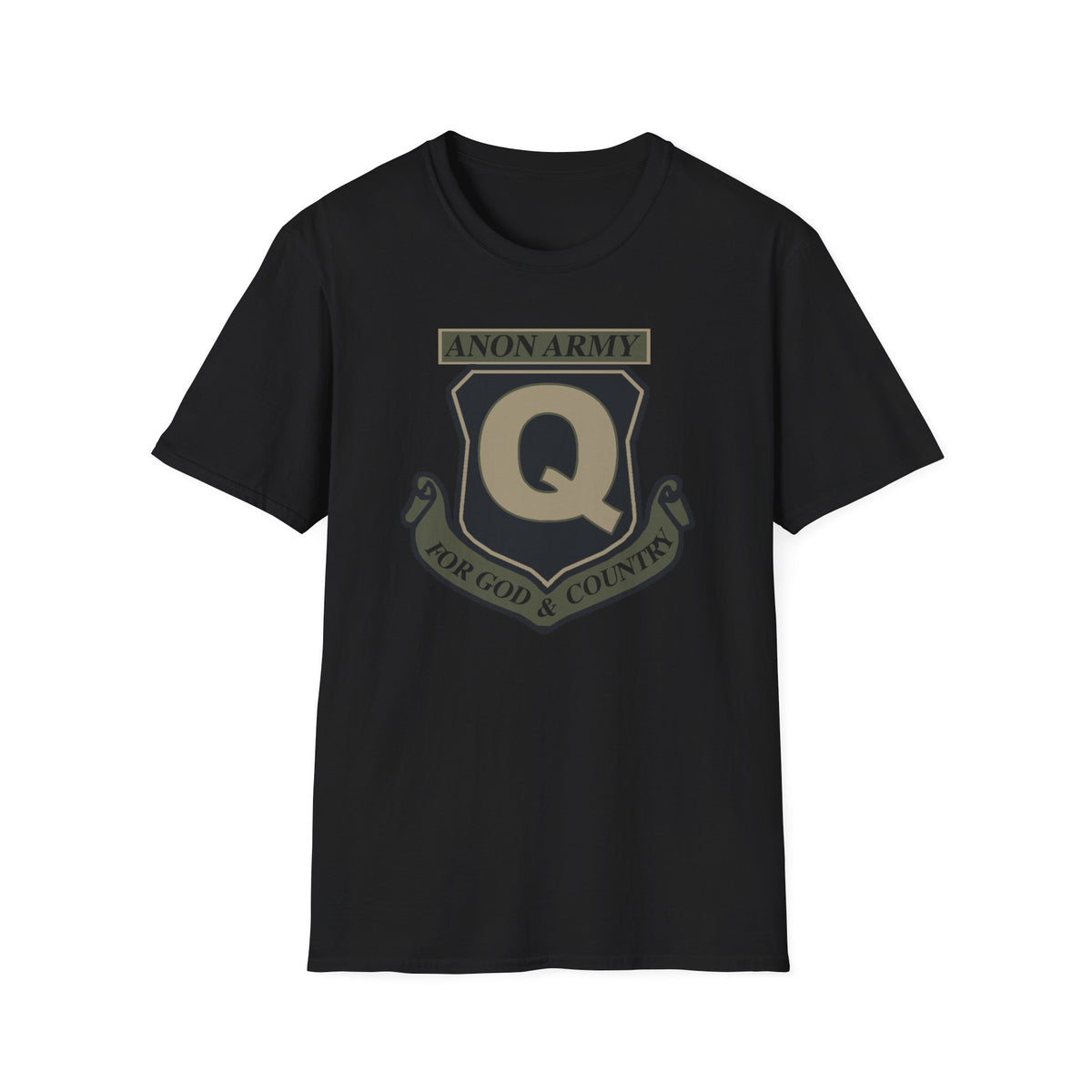 Anon Army Q Emblem Shirt, For God and Country Tee, Military Style Patriot Graphic, Alternative Research T-Shirt