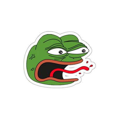 Angry Pepe REEEEEEEE Die-Cut Sticker | Screaming Frog Rage Meme Vinyl Decal | Funny Internet Reaction Sticker
