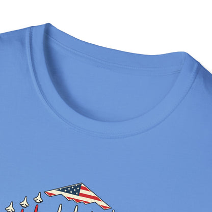 FAFO Jetpack Aviation Tee — Red, White & Blue Graphic