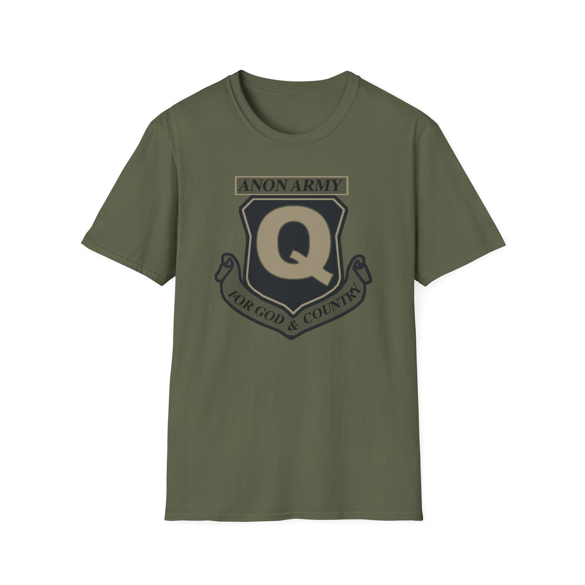Anon Army Q Emblem Shirt, For God and Country Tee, Military Style Patriot Graphic, Alternative Research T-Shirt