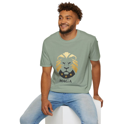 MAGA Gold Lion T‑Shirt — Bold Patriotic Crest Tee