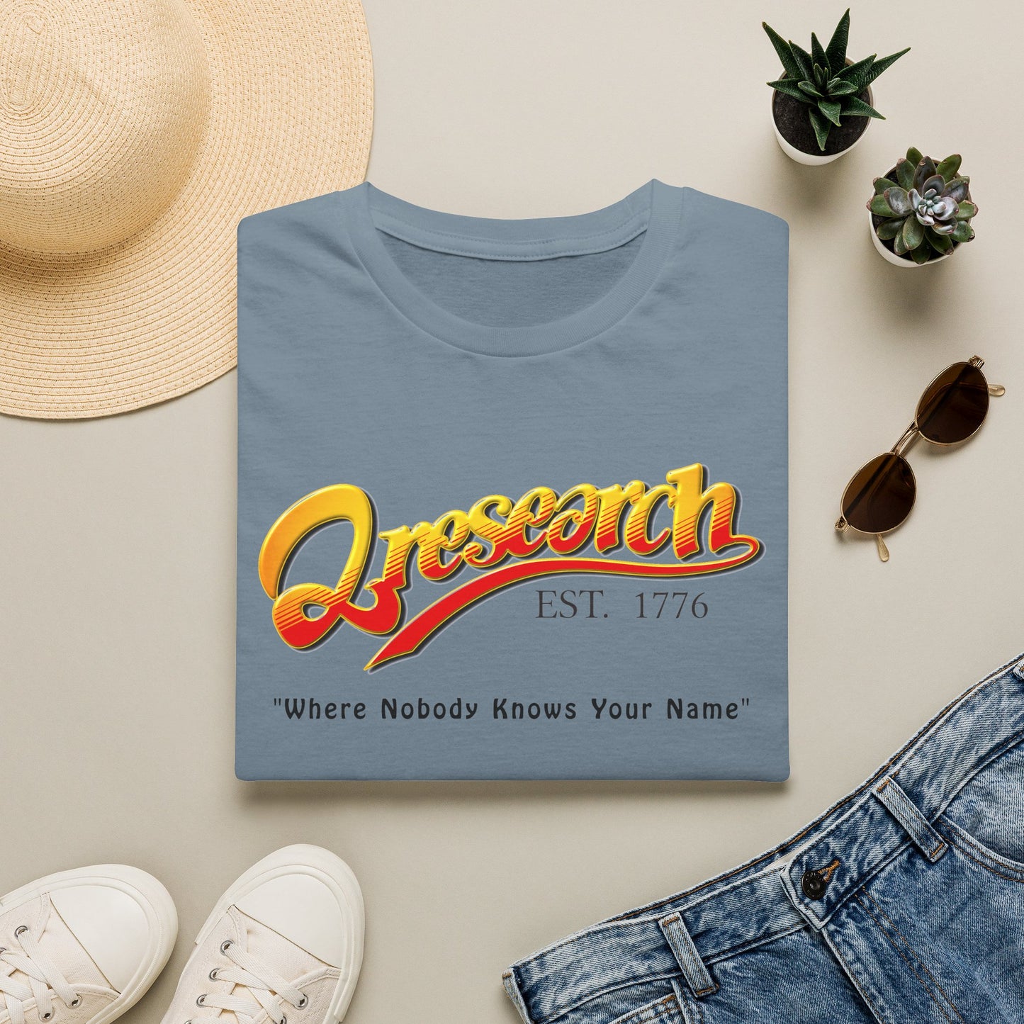 Research Vintage T-Shirt — "Research EST. 1776" Retro Script Science Tee
