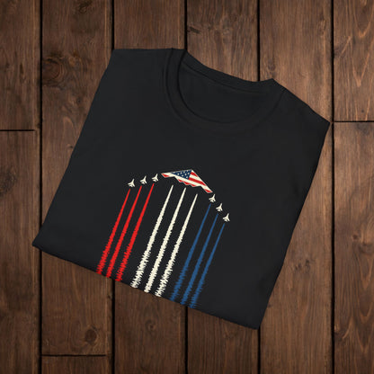 FAFO Jetpack Aviation Tee — Red, White & Blue Graphic image 1
