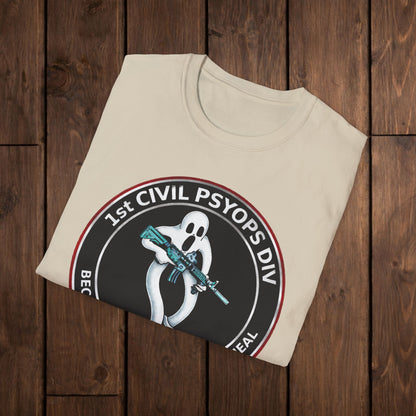 T-Shirt — 1st Civil Psyops Div 'Because Physical Wounds Heal' Military Logo Tee image 8
