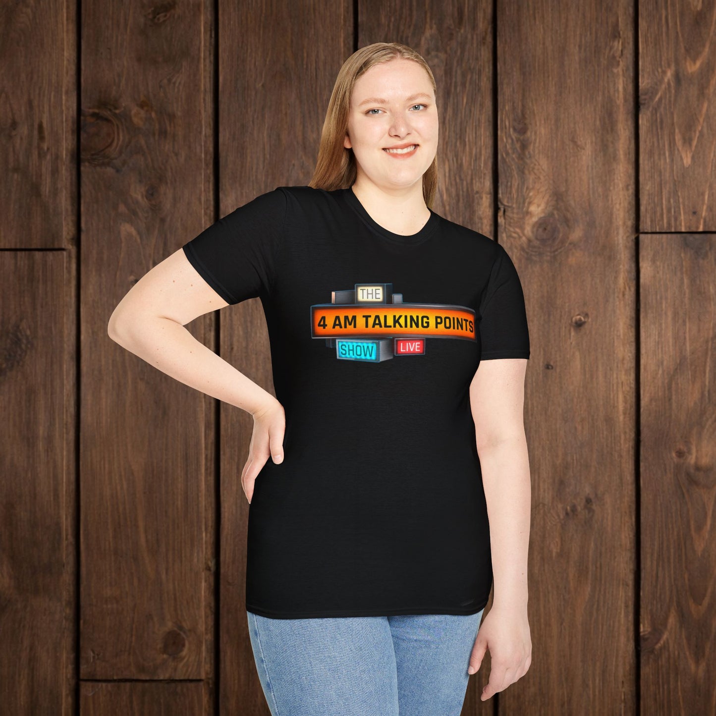 4 AM Talking Points Retro Podcast Logo T-Shirt image 10
