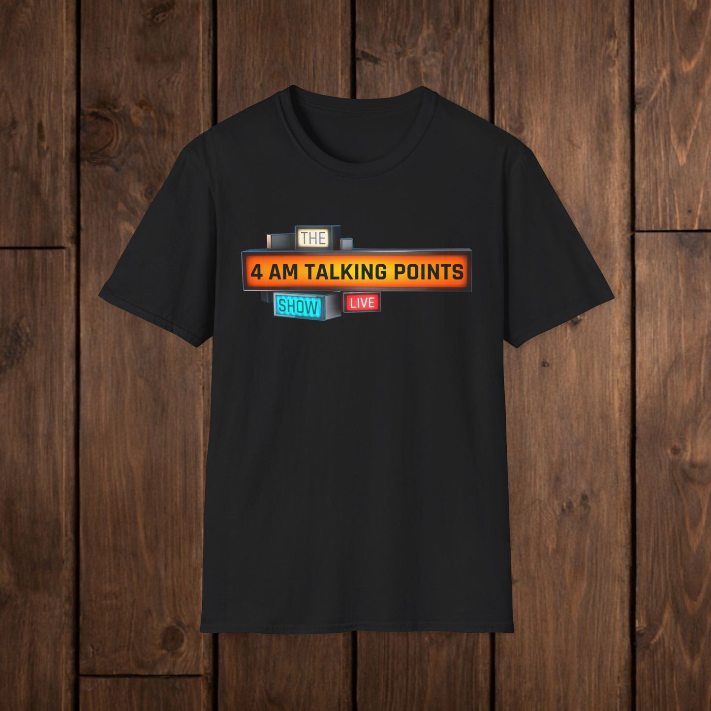 4 AM Talking Points Retro Podcast Logo T-Shirt image 7