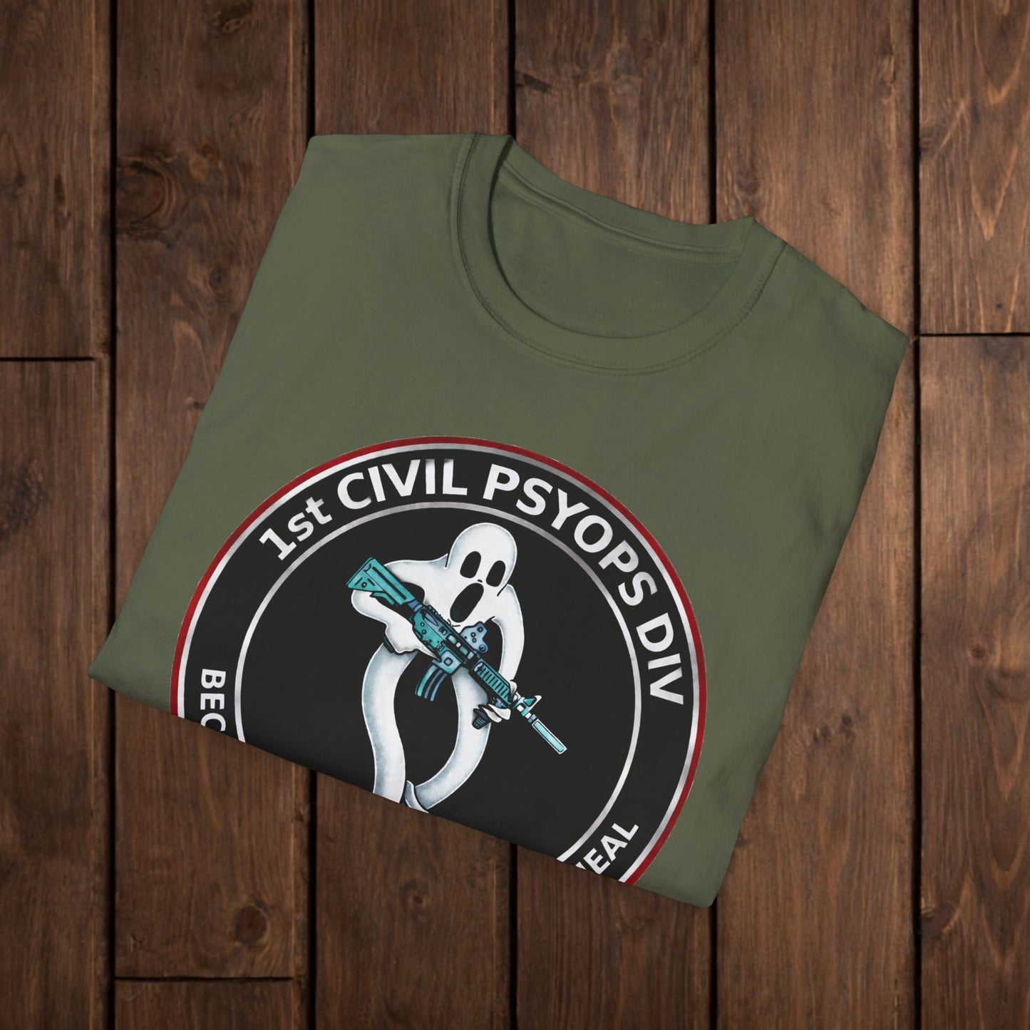 T-Shirt — 1st Civil Psyops Div 'Because Physical Wounds Heal' Military Logo Tee image 11