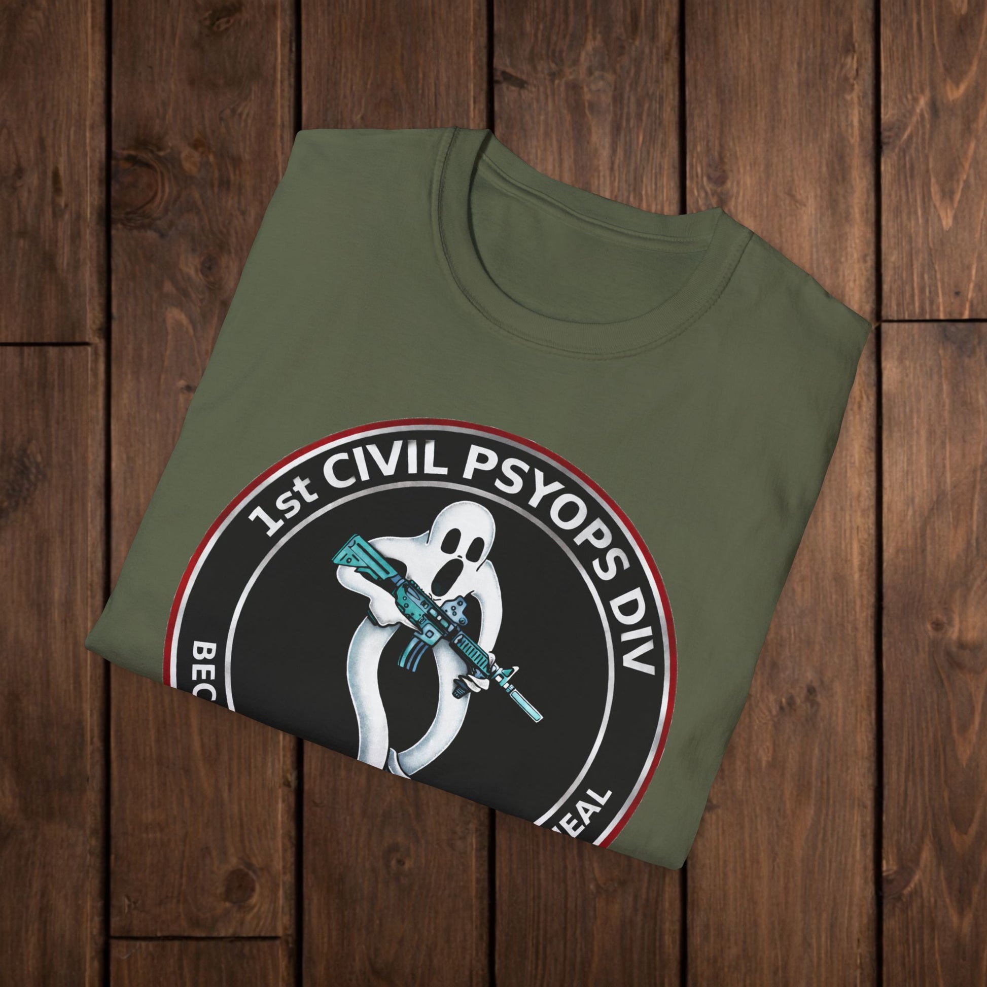 T-Shirt — 1st Civil Psyops Div 'Because Physical Wounds Heal' Military Logo Tee image 11
